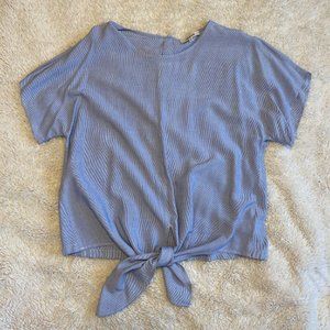 Madewell tie-front, button back top